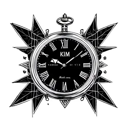 "Kim" pocketwatch tattoo design idea