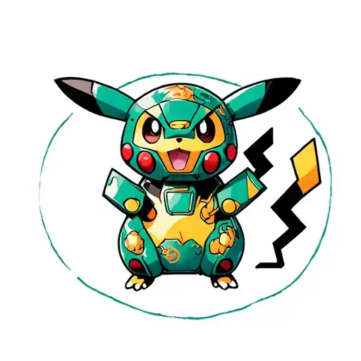 Pokemon mecha pikachu tattoo design idea