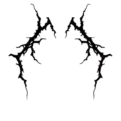 Sharp, abstract lines like tendons or energy cracks. Flowing, aggressive, irregular shape, no shading. tattoo design idea