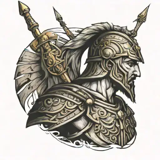 Greek warrior Macedonian tattoo design idea