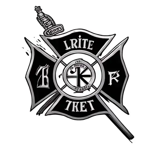 Firefighter Maltese Cross tattoo design idea