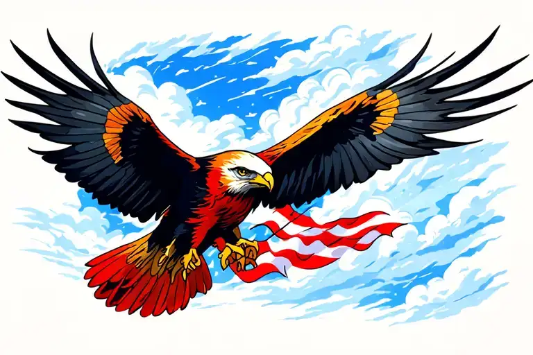 red kite flying away tattoo design idea