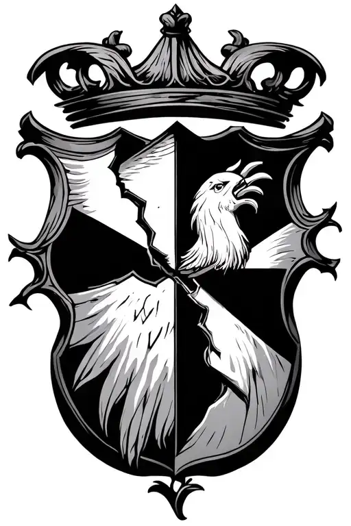broken family crest tattoo design idea