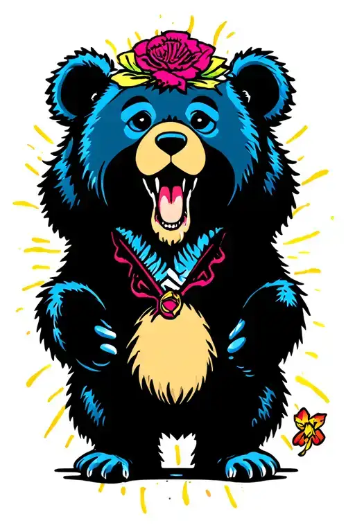 Grateful Dead dancing bear tattoo design idea