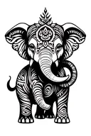 baby elephant surrounded tattoo design idea