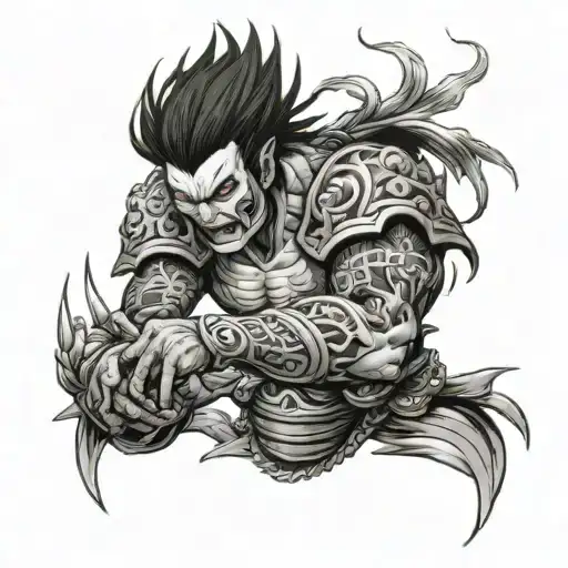 karna ripping his armor off his skin  tattoo design idea