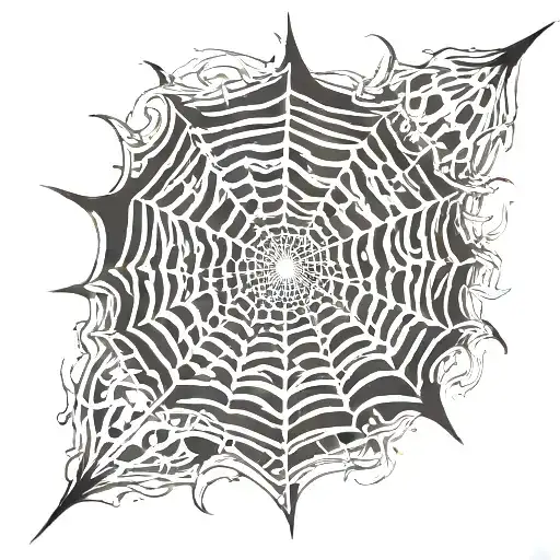 spider web and fire flames tattoo design idea