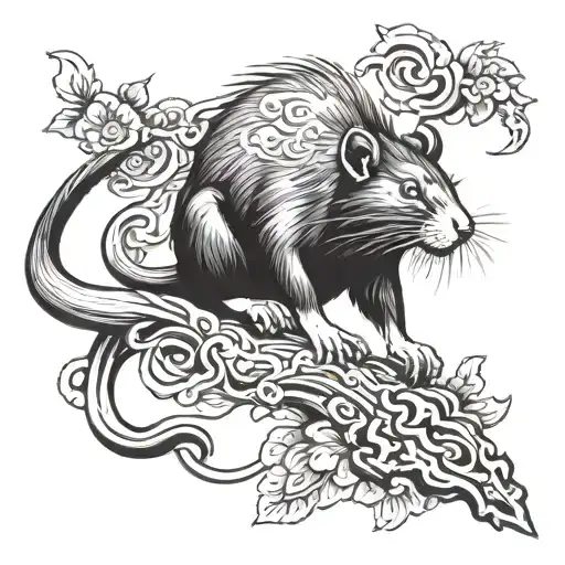 Chinese Rat, monkey, ox tattoo design idea
