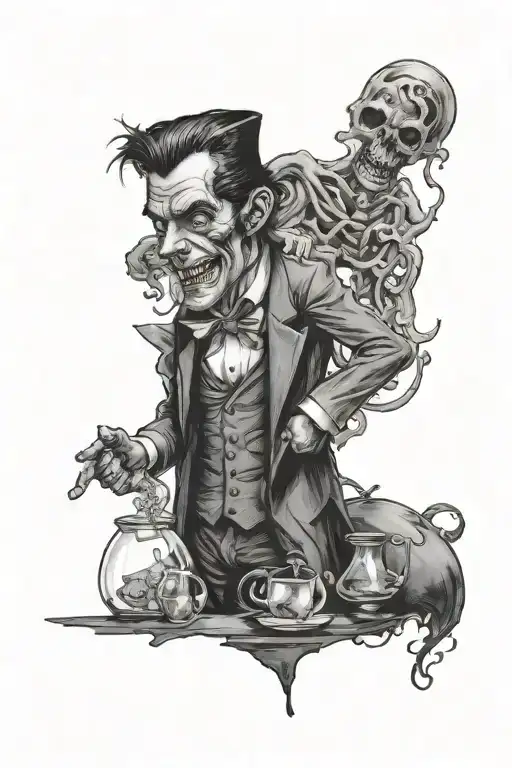 dr Jekyll turns into Mr Hyde tattoo design idea