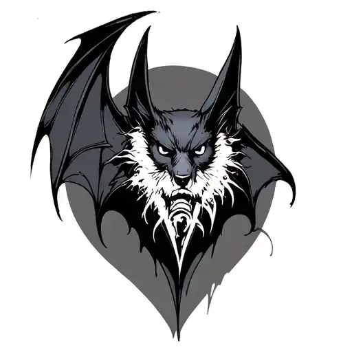 tattoo on ours,bat,abstraction,gothic tattoo design idea