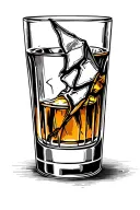 Broken Whiskey Glass tattoo design idea