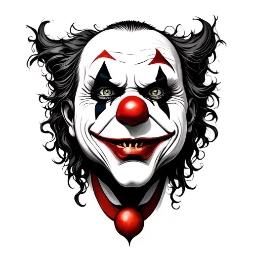 evil scary clown face tattoo design idea