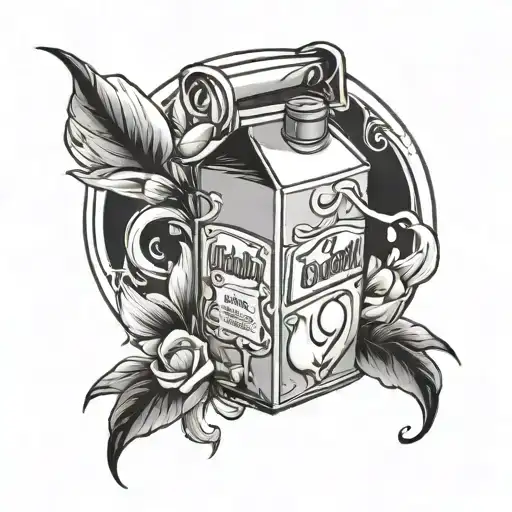 milk carton tattoo design idea