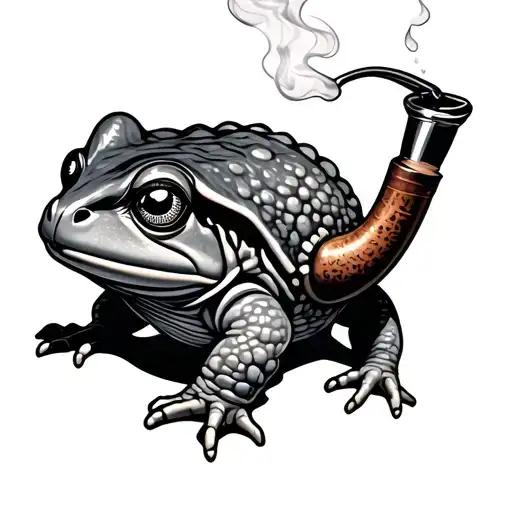 crapaud vagabond fume pipe surrounded tattoo design idea