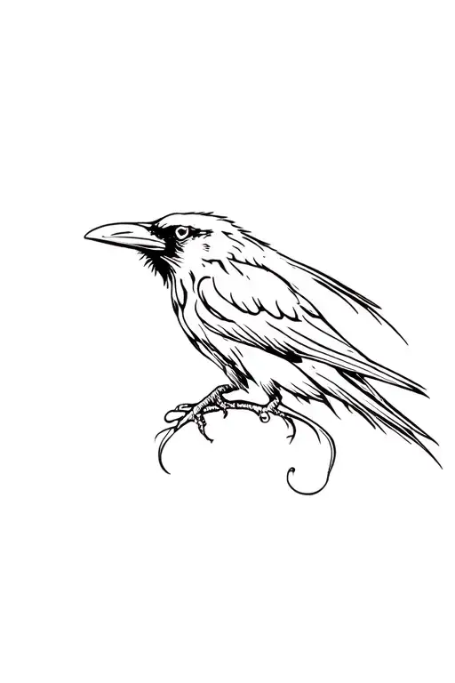 raven tattoo design idea