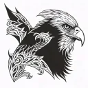 wedge tail eagle head, underneath '92 '94 '06 '18 and then underneath that "Nanna 02/03/60" tattoo design idea