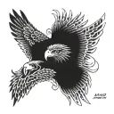 wedge tail eagle head, underneath '92 '94 '06 '18 and then underneath that "Nanna 02/03/60" tattoo design idea
