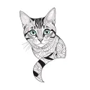 a cat in a garden tattoo design idea