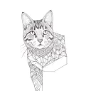 a cat in a garden tattoo design idea