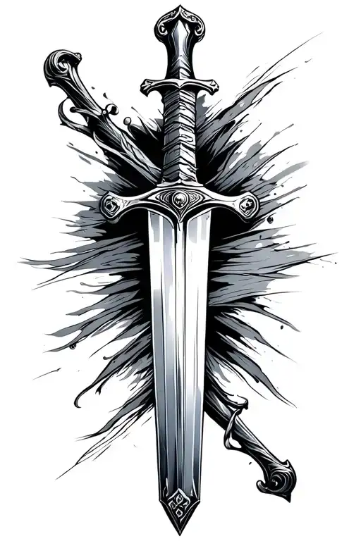 Sword with bible verses tattoo design idea