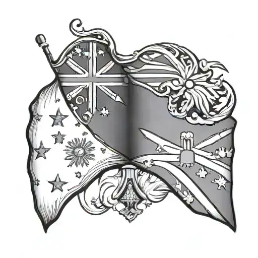 Philippine flag with australia  flag tattoo design idea