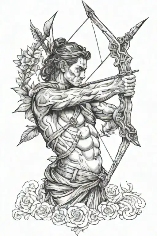tattoo of oxossi holding a bow and arrow tattoo design idea
