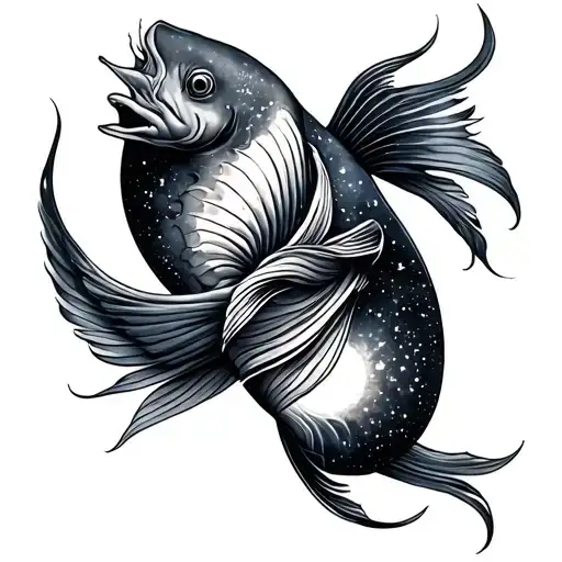 Pisces gemini celestial tattoo design idea