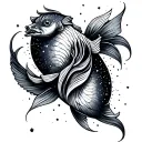 Pisces gemini celestial tattoo design idea