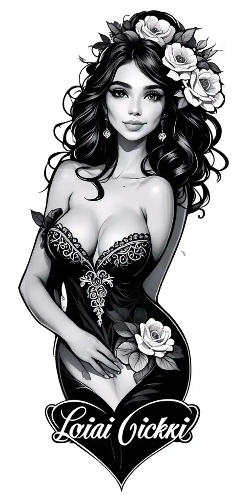 heidi lola toby vikki name in heart made tattoo design idea