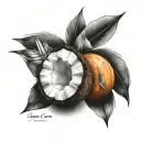 coconut and apricot tattoo design idea