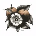 coconut and apricot tattoo design idea