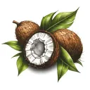 coconut and apricot tattoo design idea