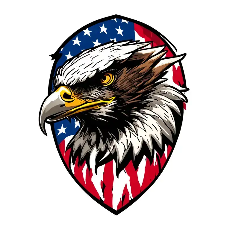 eagle head harley-davidson tattoo design idea