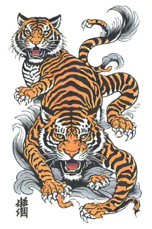 Fire Tiger tattoo design idea