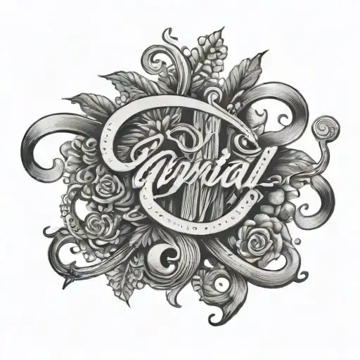 capital J in cursive with bible verse inside tattoo design idea