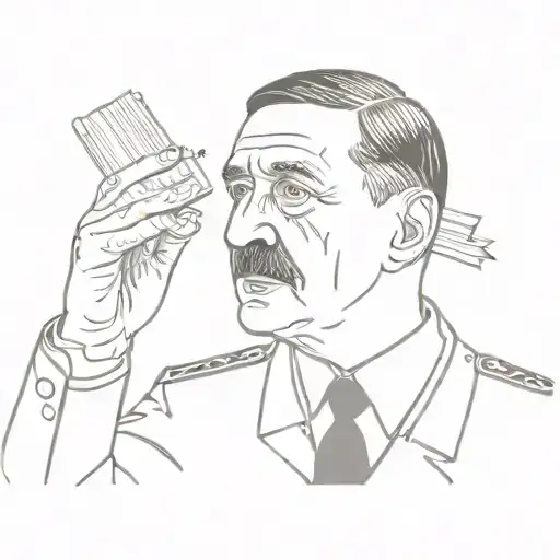 Adolf Hitler with a Bible in his hands tattoo design idea
