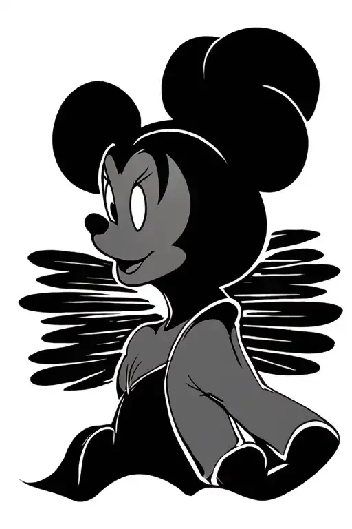 disney minimalist left arm cuff thin line tattoo design idea
