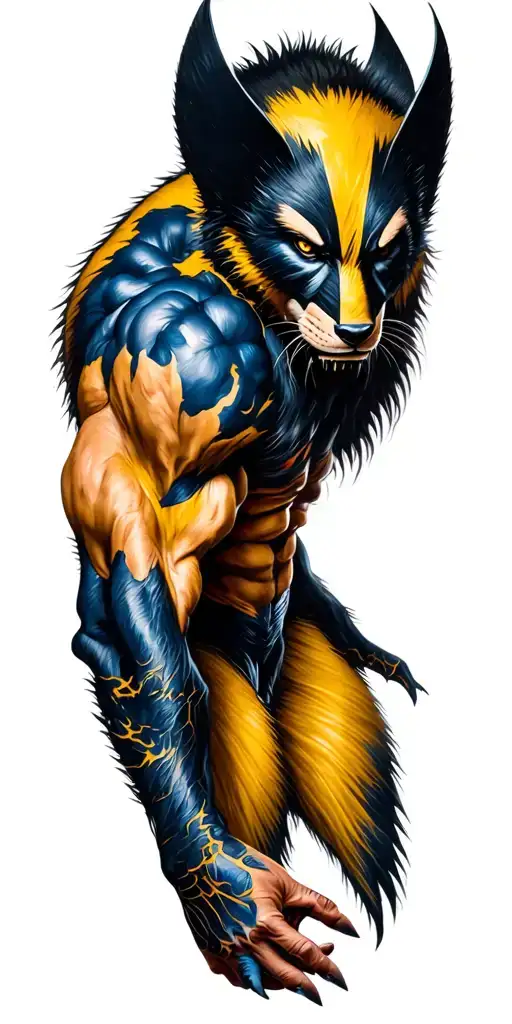 Wolverine animal body tattoo design idea
