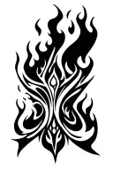 Blood, fire, neosygil tattoo design idea