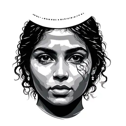 South America with woman's face inside tattoo design idea