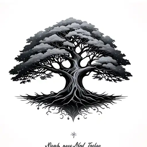 Tree of life with first name Noah nael Noelan Neo Izzie tattoo design idea