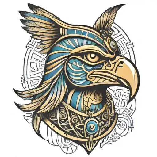 horus portrait looking tattoo design idea