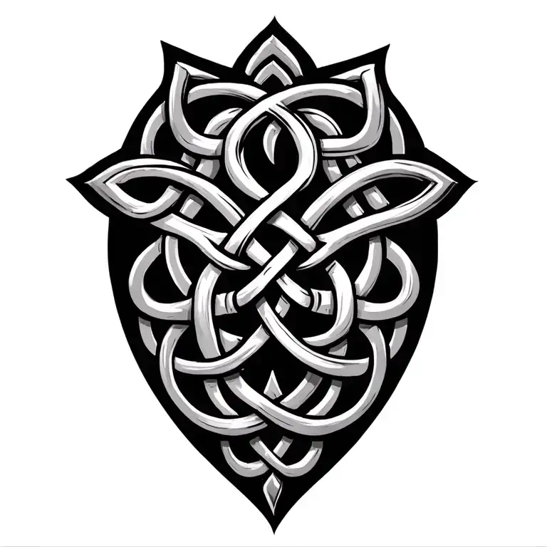 3 points Celtic knotwork intertwined tattoo design idea