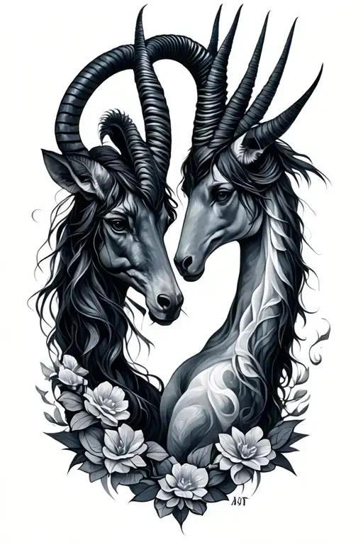Gemini And Capricorn tattoo design idea