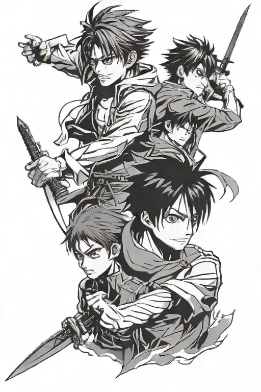 Eren Jaeger and Toji Fushiguro Jujutsu Kaisen tattoo design idea