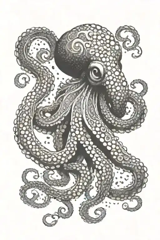 mandala octopus drinking IPA tattoo design idea