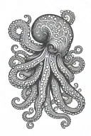 mandala octopus drinking IPA tattoo design idea