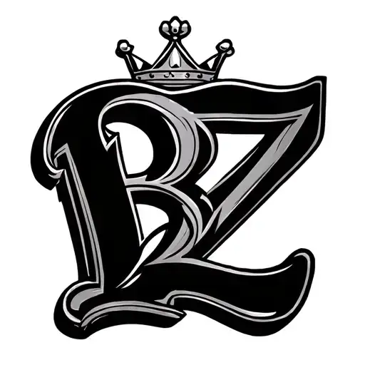 B, and Z to form a crown tattoo design idea