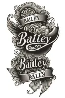 Bailey name tattoo tattoo design idea