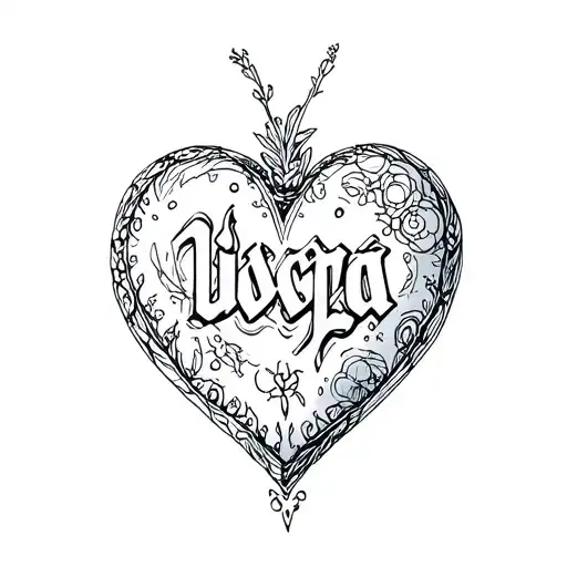 "Папа" heart, tech, dad memorial tattoo design idea